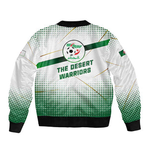 Algeria Soccer Bomber Jacket with Desert Warriors Text and National Flag Design