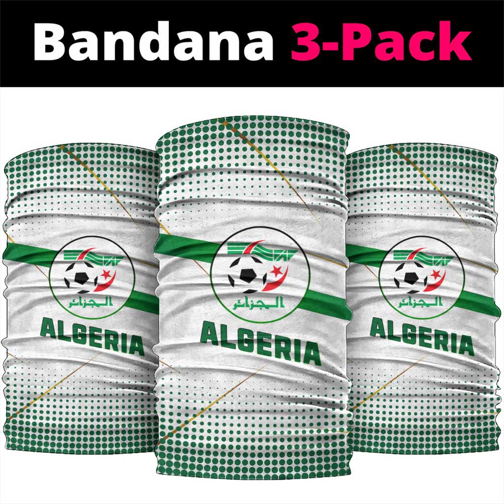Algeria Soccer Neck Gaiter Desert Warriors Text and National Flag Design TS04