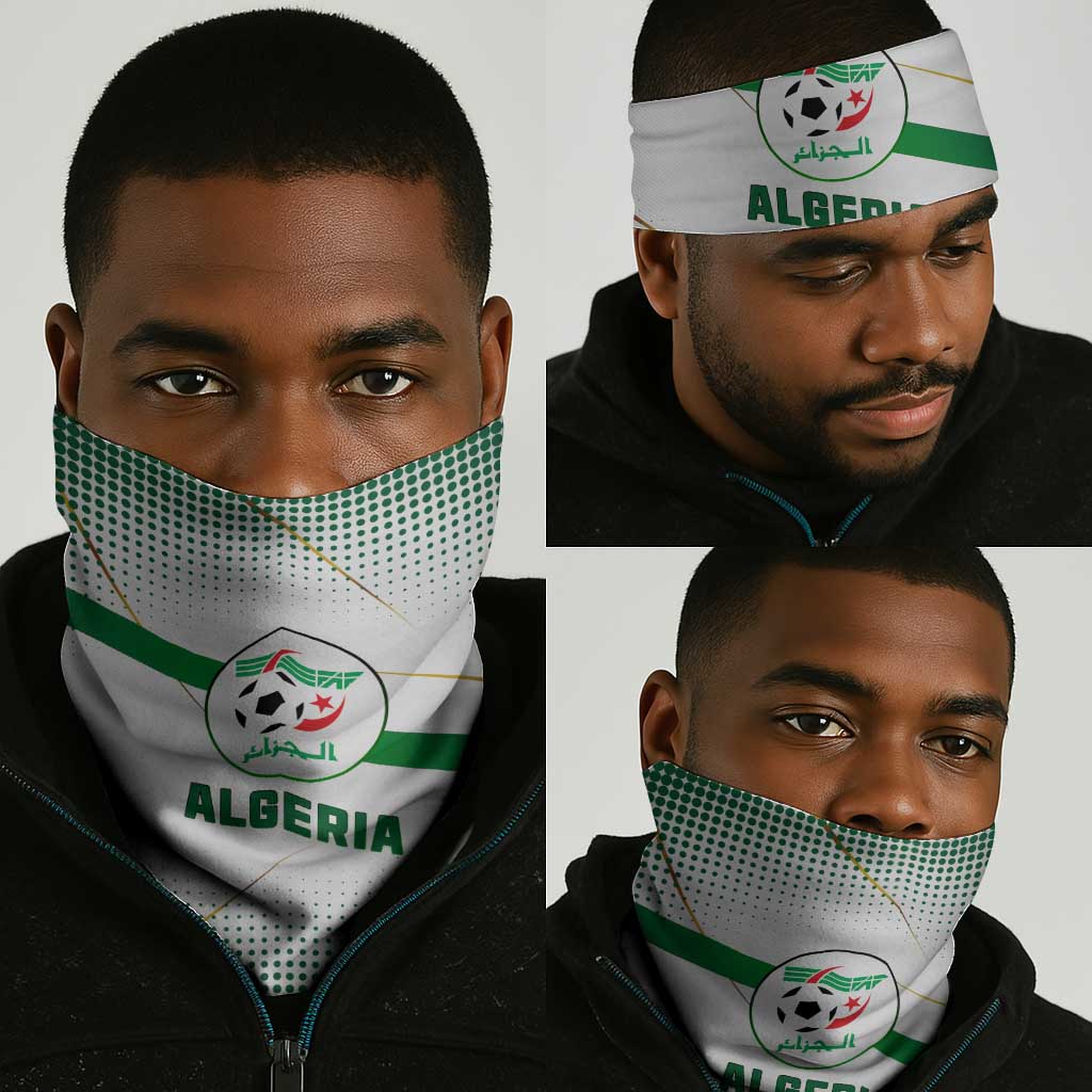 Algeria Soccer Neck Gaiter Desert Warriors Text and National Flag Design TS04