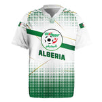 Algeria Soccer Rugby Jersey with Desert Warriors Text and National Flag Design