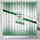 Algeria Soccer Shower Curtain with Desert Warriors Text and National Flag Design