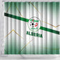 Algeria Soccer Shower Curtain with Desert Warriors Text and National Flag Design