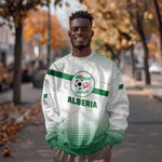 Algeria Soccer Sweatshirt with Desert Warriors Text and National Flag Design