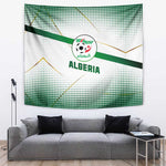 Algeria Soccer Tapestry with Desert Warriors Text and National Flag Design