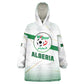 Algeria Soccer Wearable Blanket Hoodie with Desert Warriors Text and National Flag Design