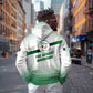 Algeria Soccer Zip Hoodie with Desert Warriors Text and National Flag Design