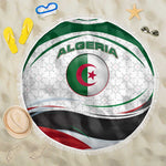 Algeria Beach Blanket with National Flag and Coat of Arms Crest Design