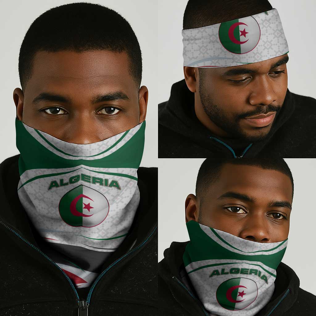 Algeria Neck Gaiter National Flag and Coat of Arms Crest Design TS04