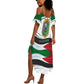 Algeria Summer Maxi Dress with National Flag and Coat of Arms Crest Design