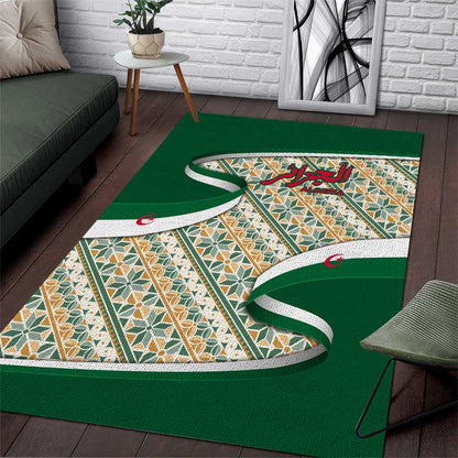 Algeria Area Rug with Arabic Calligraphy and Traditional Pattern Design