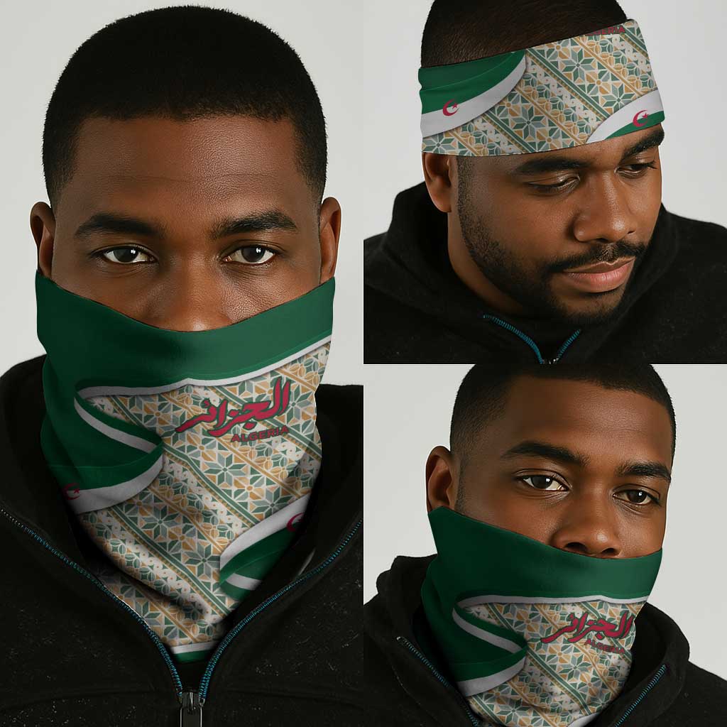 Algeria Neck Gaiter Arabic Calligraphy and Traditional Pattern Design TS04