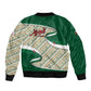 Algeria Sleeve Zip Bomber Jacket with Arabic Calligraphy and Traditional Pattern Design