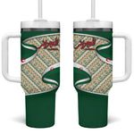 Algeria Tumbler With Handle with Arabic Calligraphy and Traditional Pattern Design