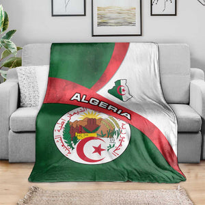 Algeria Blanket with National Emblem and Map Design