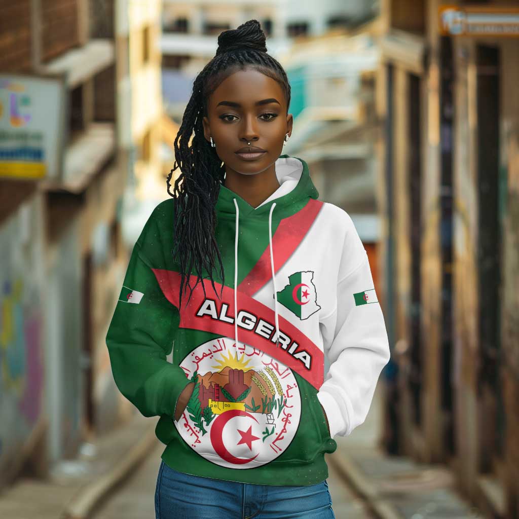 Algeria Hoodie with National Emblem and Map Design