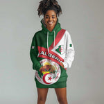 Algeria Hoodie Dress with National Emblem and Map Design