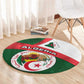 Algeria Round Carpet with National Emblem and Map Design