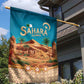 Sahara Algeria Garden Flag with Desert Camel Landscape and Islamic Motif Design