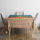 Sahara Algeria Tablecloth with Desert Camel Landscape and Islamic Motif Design