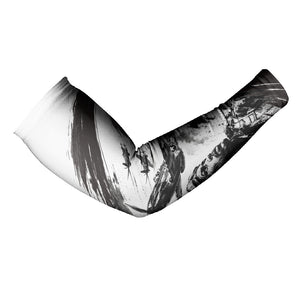 Personalized Tuskegee Airmen Arm Sleeves Black And White Grunge WWII Aviation Art