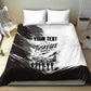 Personalized Tuskegee Airmen Bedding Set Black And White Grunge WWII Aviation Art