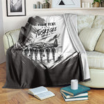 Personalized Tuskegee Airmen Blanket Black And White Grunge WWII Aviation Art