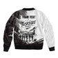 Personalized Tuskegee Airmen Bomber Jacket Black And White Grunge WWII Aviation Art