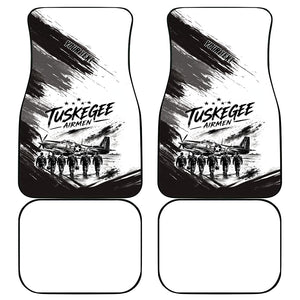Personalized Tuskegee Airmen Car Mats Black And White Grunge WWII Aviation Art