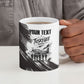 Personalized Tuskegee Airmen Ceramic Mug Black And White Grunge WWII Aviation Art