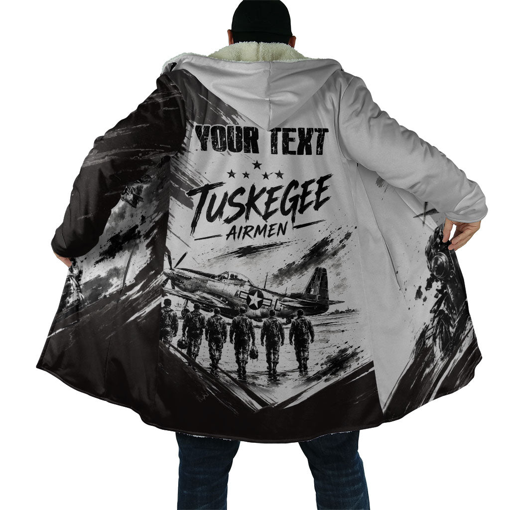 Personalized Tuskegee Airmen Cloak Black And White Grunge WWII Aviation Art