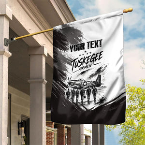 Personalized Tuskegee Airmen Garden Flag Black And White Grunge WWII Aviation Art