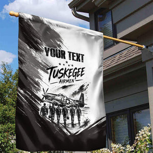 Personalized Tuskegee Airmen Garden Flag Black And White Grunge WWII Aviation Art
