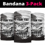 Personalized Tuskegee Airmen Neck Gaiter Black And White Grunge WWII Aviation Art