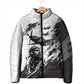 Personalized Tuskegee Airmen Padded Jacket Black And White Grunge WWII Aviation Art
