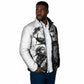 Personalized Tuskegee Airmen Padded Jacket Black And White Grunge WWII Aviation Art