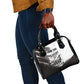 Personalized Tuskegee Airmen Shoulder Handbag Black And White Grunge WWII Aviation Art