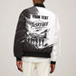 Personalized Tuskegee Airmen Sleeve Zip Bomber Jacket Black And White Grunge WWII Aviation Art