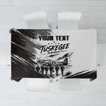 Personalized Tuskegee Airmen Tablecloth Black And White Grunge WWII Aviation Art