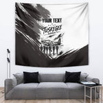Personalized Tuskegee Airmen Tapestry Black And White Grunge WWII Aviation Art