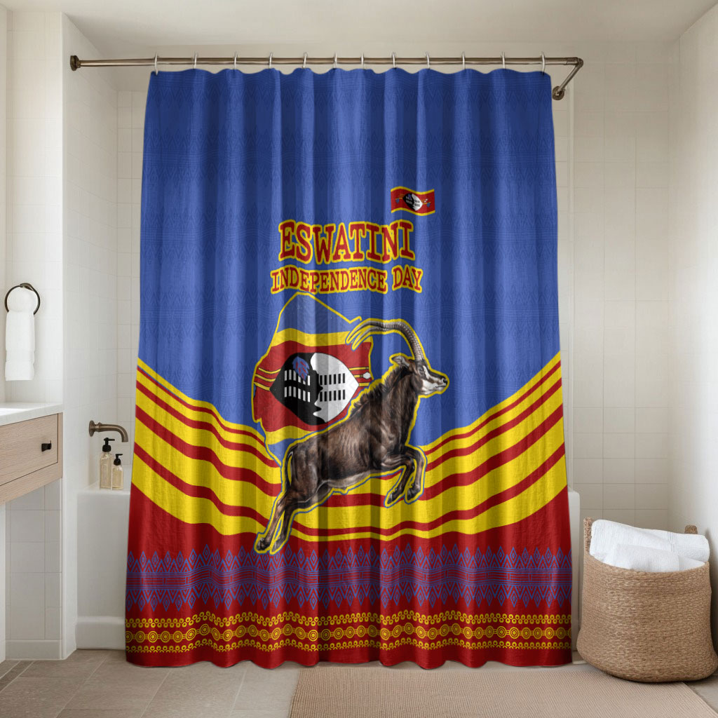 Eswatini Independence Day Bathroom Set Sable Antelope - Aloe Succulent - Flag Shield