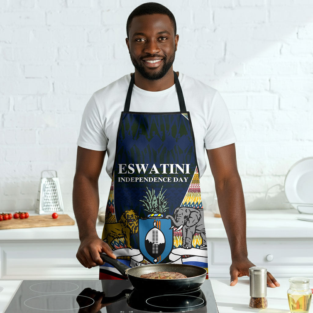 Eswatini Independence Day Apron Freedom Pride - Lion Elephant - Strelitzia Flowers