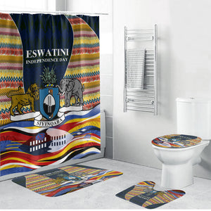 Eswatini Independence Day Bathroom Set Freedom Pride - Lion Elephant - Strelitzia Flowers
