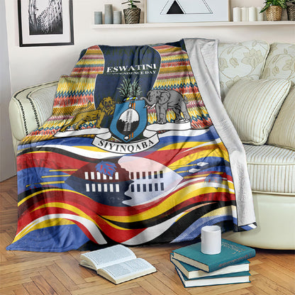 Eswatini Independence Day Blanket Freedom Pride - Lion Elephant - Strelitzia Flowers