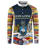 Eswatini Independence Day Button Sweatshirt Freedom Pride - Lion Elephant - Strelitzia Flowers