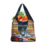 Eswatini Independence Day Grocery Bag Freedom Pride - Lion Elephant - Strelitzia Flowers