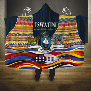 Eswatini Independence Day Hooded Blanket Freedom Pride - Lion Elephant - Strelitzia Flowers
