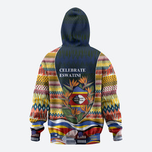 Eswatini Independence Day Hoodie Freedom Pride - Lion Elephant - Strelitzia Flowers