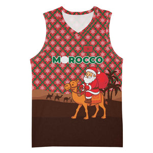 Morocco Christmas Basketball Jersey Santa Claus Camel Caravan Desert Scene TS04