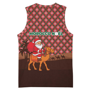 Morocco Christmas Basketball Jersey Santa Claus Camel Caravan Desert Scene TS04
