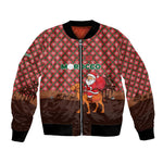 Morocco Christmas Bomber Jacket Santa Claus Camel Caravan Desert Scene - African Pride